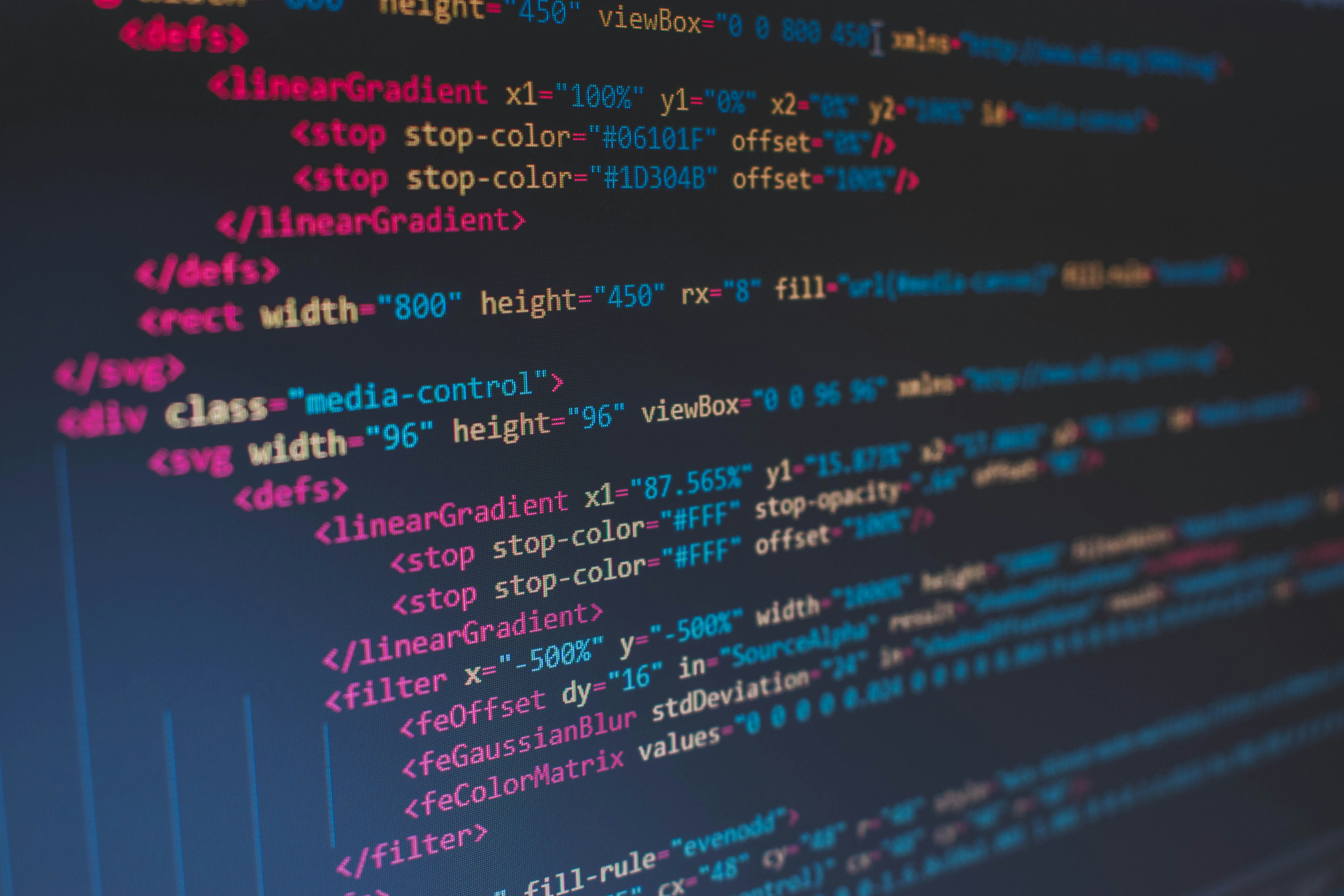 Code on a monitor
